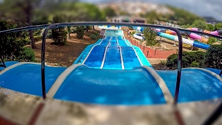 Marineland Catalunya  Crazy Race Waterslide Onride [upl. by Peednus]