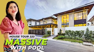 Modern Massive House with Elevator and Swimming Pool in BF Paranaque House Tour 223 [upl. by Eilahs2]