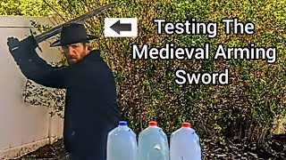 Cutting With The Medieval Arming Sword Hand Forged Chaos [upl. by Annetta]