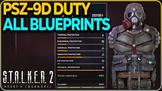 All PSZ9D Duty Armor Blueprints Locations Stalker 2 [upl. by Gilbart525]