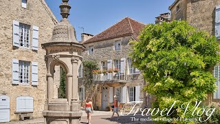 中世の町並み散歩フランスの最も美しい村へ日帰り旅美しいゴシック教会から甘い香り漂う修道院見学までブルゴーニュ旅行vlog [upl. by Bogey]