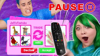 PRANKING MY BF WITH THE PAUSE CHALLENGE in ADOPT ME ROBLOX I Traded Away His DREAM PET [upl. by China]