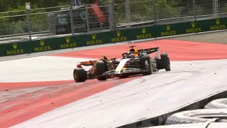 Max Verstappen and Lando Norris Crash  Austria 2024 [upl. by Neral]