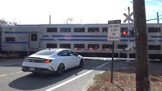 LIRR 5017 Double Decker to Jamaica  N Phillips Ave Railroad Crossing  RemsenburgSpeonk NY [upl. by Weidner]