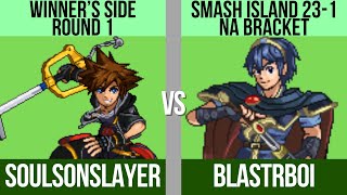 Soulsonslayer Sora vs BlastrBoi Marth  Winners Round 1  Smash Island 231 NA [upl. by Brom44]