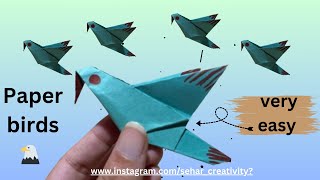 How to make origami paper Bird 🕊️easy paper Birdorigami paper Bird 🕊️papercraft [upl. by Ninel838]