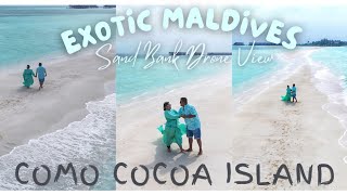 Como Cocoa island Sand Bank Drone shot in Exotic Maldives [upl. by Hplodnar]