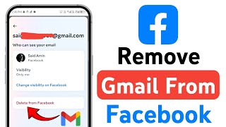 Facebook Se Email id Kaise Remove Kare  How to Remove Gmail from Facebook [upl. by Ydnik]