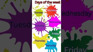 7 days of week  week days name in english  days of the week in English kidszone shortsfeed [upl. by Siron]