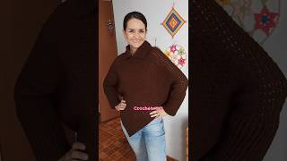 🥳Con dos rectángulos tejí un poncho a crochet [upl. by Felike360]