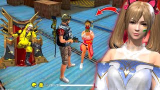 First Time Noob Prank With Random CUTE Girl 😚 सामने आया V Badge Golden Hip Hop 😈 Garena Free Fire [upl. by Sonja]