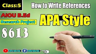 How to write Reference in apa formate for Thesis hindi UrduAIOU Research project Class 6 [upl. by Ecirtra633]