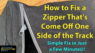 How to Fix a Zipper Thats Come Off One Side of the Track [upl. by Sollows346]