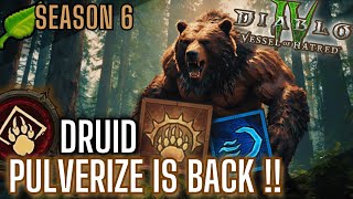 Diablo 4 Season 6  Druide Pulverize is back  PTR Tested  Diablo4Builds [upl. by Nuahsor671]