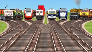 Eights Trains Crossings From X Curves Railroad Tracks  train simulator 2024 [upl. by Bethina]