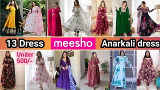 Huge Meesho party wear Anarkali dress haul under 500 ✨💝 DIWALI outfit 🪔🎉🎁 Honest review [upl. by Malcah340]