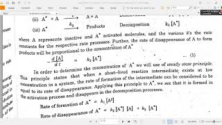 BS 1 Botany BS 3 Zoology Lecture16 Lindemanns mechanism theory of unimolecular reactions [upl. by Nivert]