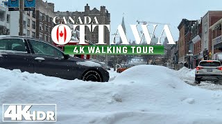 0ttawa Canada 🇨🇦 Winter 25 Jan 2024 Walking Tour in 4K UHD HDR 60 fps [upl. by Worth624]