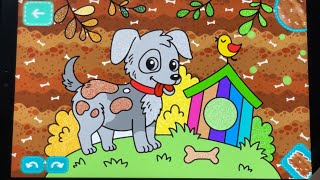 Fun Digital Coloring for Kids – Painting a Cute Puppy on a Tablet [upl. by Jonme]