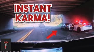 INSTANT KARMA BEST  Drivers busted by cops for speeding brake checks Bad driving Instantjustice [upl. by Atinnor]