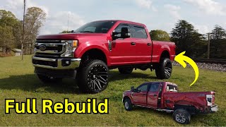 REBUILDING A WRECKED 2021 F250 SUPERDUTY IN 25 MINS [upl. by Ottillia]