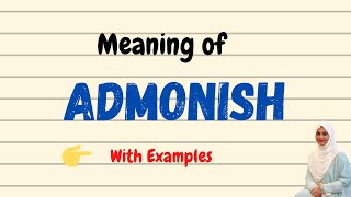 Daily vocabulary  Admonish Meaning  Vocabgram [upl. by Foskett]