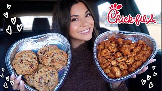 ChickFilA Valentines Menu Mukbang amp Trying EVERY Sauce [upl. by Tecla460]