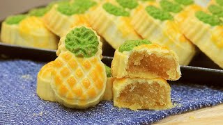 黄梨饼 Pineapple Tart Pineapple Cookies 外皮酥软入口即化，内馅酸甜年饼食谱Flaky Melt in Mouth CrustCNY Recipe [upl. by Romy]