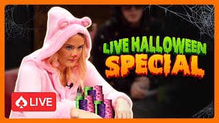 Degenerate Dealers Play in Savage Live Poker Game  Halloween Special [upl. by Namad]