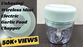 Wireless Mini Electric Garlic Food Chopper  Electric Mini Food Process unboxing [upl. by Anidan]