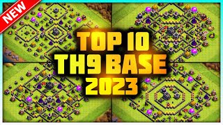 NEW BEST TH9 Base Copy Link Top10 COC Town Hall 9 HybridFarmingTrophy base Clash of Clans [upl. by Shamrao]