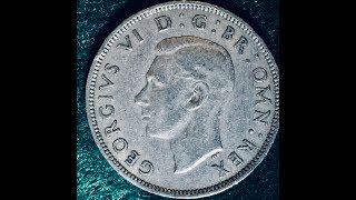 2 Shilling Coin  George VI United Kingdom Dated 1951 [upl. by Catlin299]