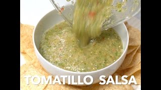 Easy Tomatillo Salsa  The Mean Green Salsa [upl. by Ahsote]