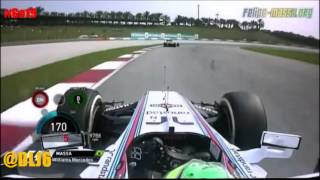 F1 2014  Malaysian Gran Prix  FMassa pit stop  onboard lap [upl. by Nevetse]