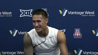 Arizona Football Press Conference  Tetairoa McMillan amp Jonah Savaiinaea [upl. by Hardman837]