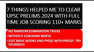 UPSC PRELIMS 2024 CLEARED SCORING 110 WITH FULL TIME JOB upscprelims2025 upscprelims [upl. by Argela]