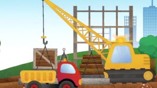 Construction Trucks Cartoon for Children  Construction Game with Dump Trucks Crane and Bulldozer [upl. by Ebbie]