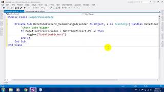 How to Compare DateTimePicker Control in VB NET 2012 [upl. by Andert110]