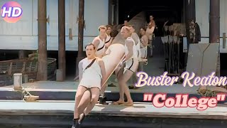 Watch Buster Keatons College 1927 in Color  Silent Film Comedy [upl. by Pohsib]