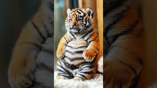 Tiger Cub Learns to Sit tigercuteanimalsnaturefunnycute [upl. by Akvir]