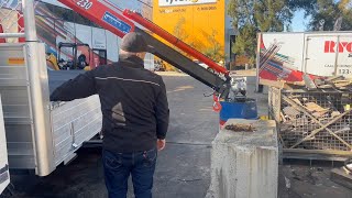 Installing a Maxilift ML230 knuckle boom crane onto a service vehicle [upl. by Biel]