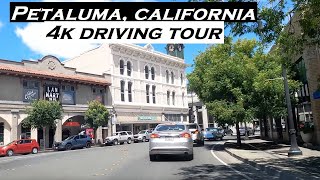 Petaluma California  4k Driving Tour  Dashcam [upl. by Nuawaj]