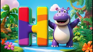 Sing Along with the Letter H Horse Hippo Hawk Hedgehog Heron  Nursery Rhymes amp Kids Songs [upl. by Ennail]