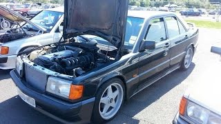 Mercedes 190e AMG engine swap 32 24v M104 acceleration through London [upl. by Brigida385]