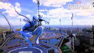 SpiderMan 2 PS5  AntiVenom Suit  Free Roam and Combat Gameplay  Symbiotes and Hunters Takedown [upl. by Anelas]