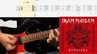 Iron Maiden  Stratego Guitar Main Riffs With Tabs [upl. by Aneerahs972]