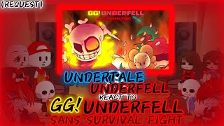 UNDERTALE amp UNDERFELL REACT TO GGUNDERFELL SANS SURVIVAL FIGHT REQUEST [upl. by Senoj]