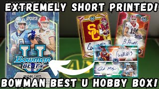 THE BEST COLLEGIATE PRODUCT TO DATE 2023 Topps Bowman Best University Hobby Box [upl. by Aihsitan]