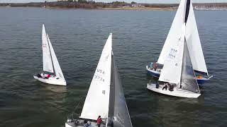 J24 racing at DCYC with the PHRF fleet Mavic mini drone footage great sailboat racing 18thhour [upl. by Ellegna]