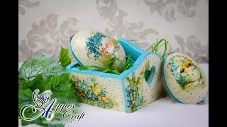 Decoupage Tutorial  Easter Eggs with Basket  DIY [upl. by Yaya]